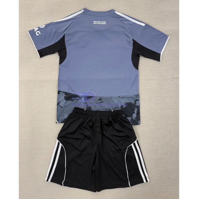 Camiseta Eintracht Fráncfort 2025/2026 3ª Equipación Negro/Gris Niño Kit