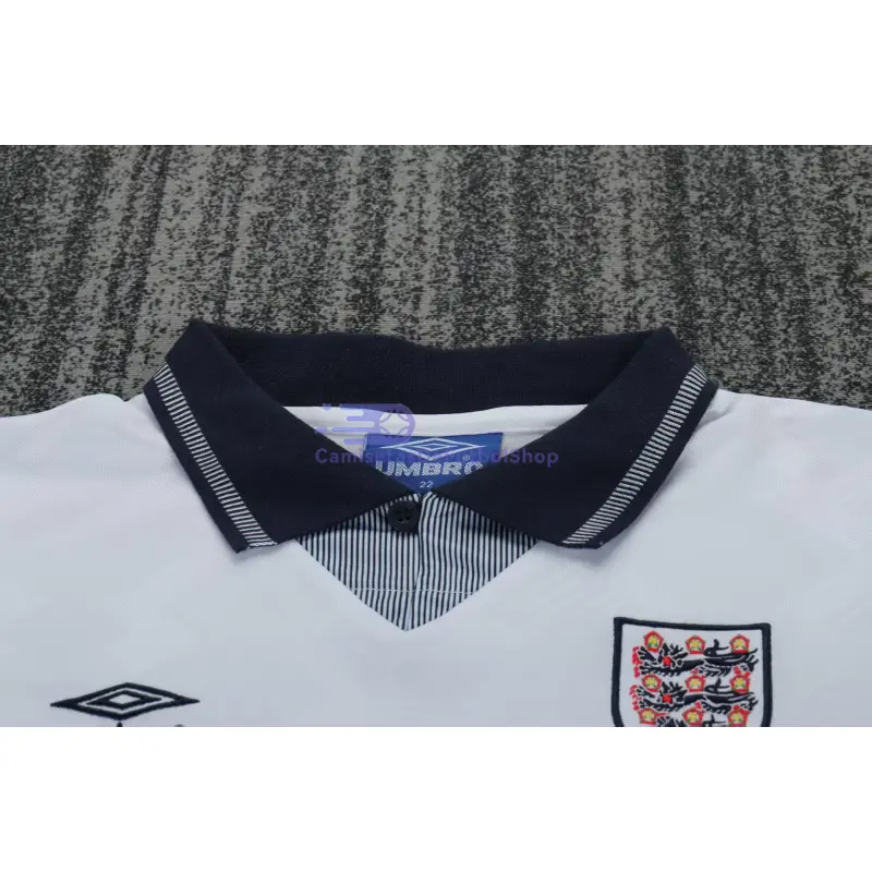 Camiseta Inglaterra 1990 1ª Equipación Retro Blanco Niño Kit