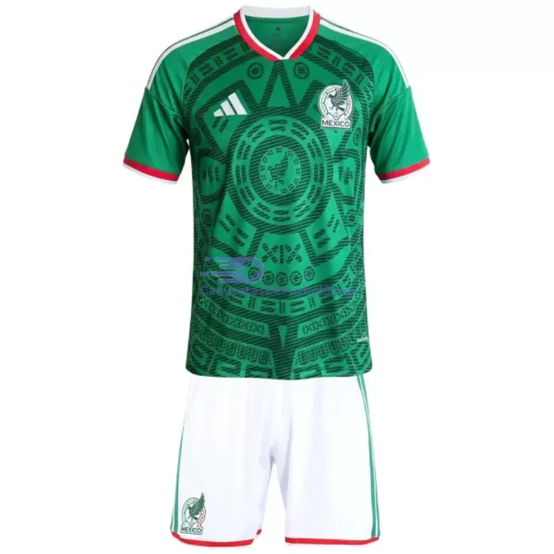 Camiseta México 2026 1ª Equipación Mundial Verde Niño Kit