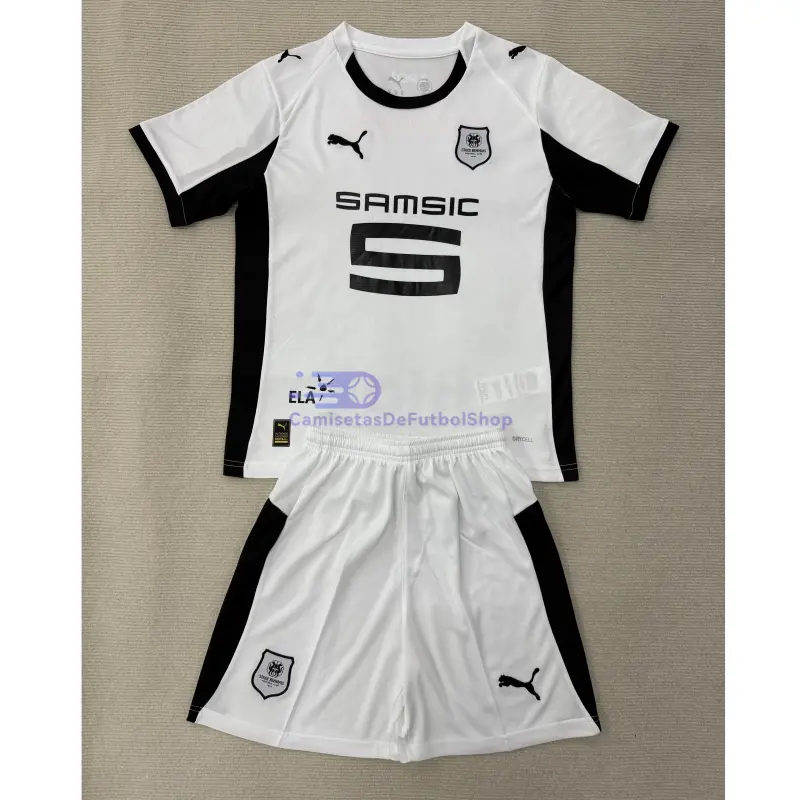 Camiseta Stade Rennais 2025/2026 2ª Equipación Blanco Niño Kit