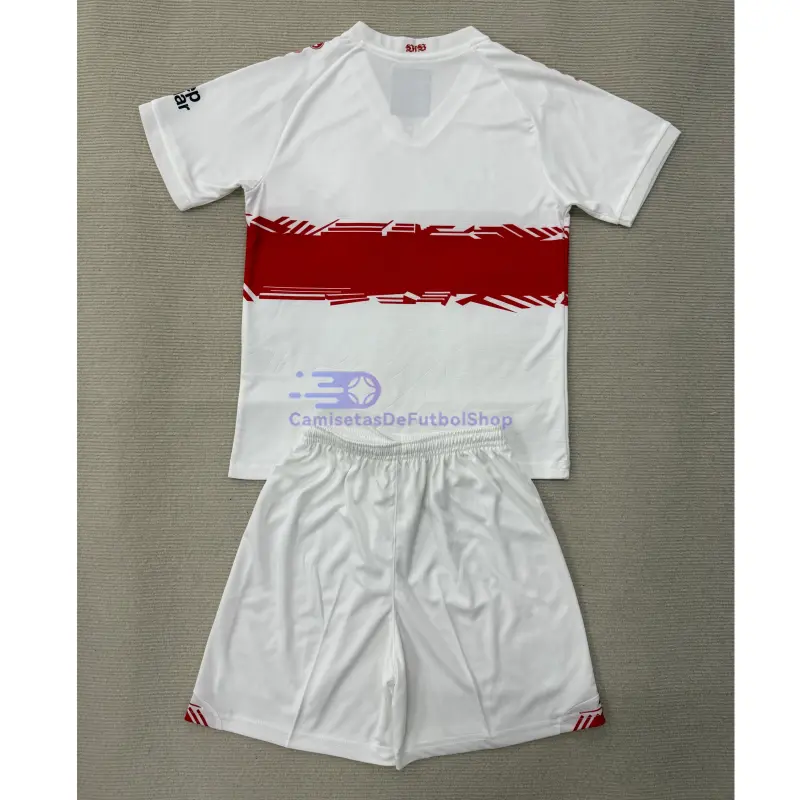 Camiseta VfB Stuttgart 2025/2026 1ª Equipación Blanco Niño Kit