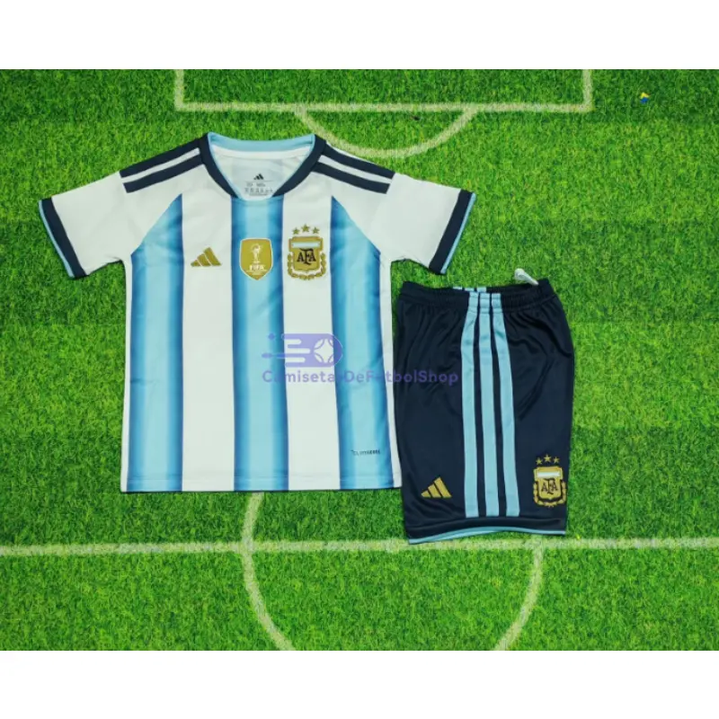 Camiseta Argentina 2026 1ª Equipación Azul/Blanco Niño Kit con FIFA2022