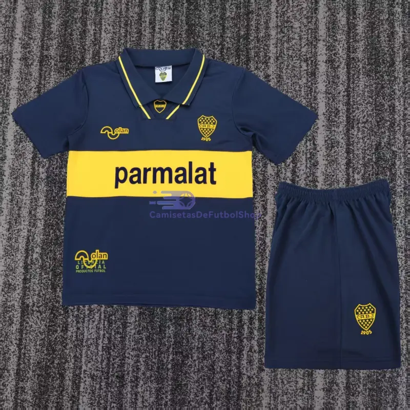 Camiseta Boca Juniors 1993/95 1ª Equipación Retro Azul/Amarillo Niño Kit