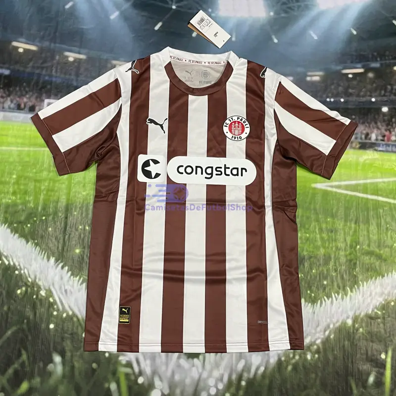 Camiseta FC St. Pauli 2025/2026 1ª Equipación Blanco/Marrón
