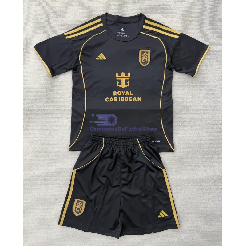 Camiseta Fulham F.C. 2025/2026 3ª Equipación Negro Niño Kit