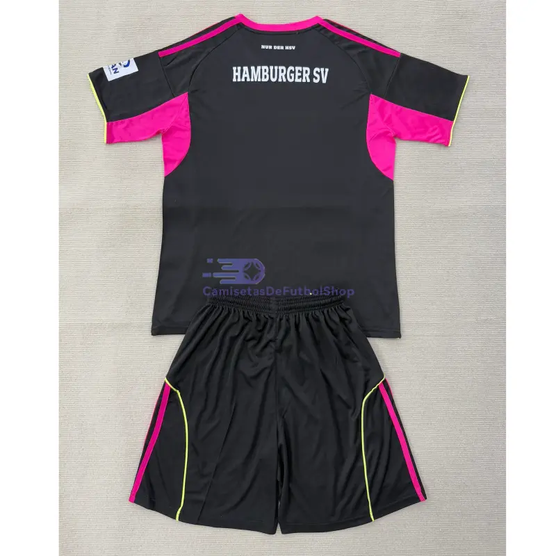Camiseta Hamburger SV 2025/2026 3ª Equipación Negro Niño Kit