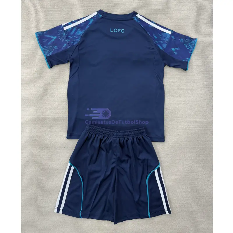 Camiseta Leicester City 2025/2026 2ª Equipación Azul/Azul Marino Niño Kit