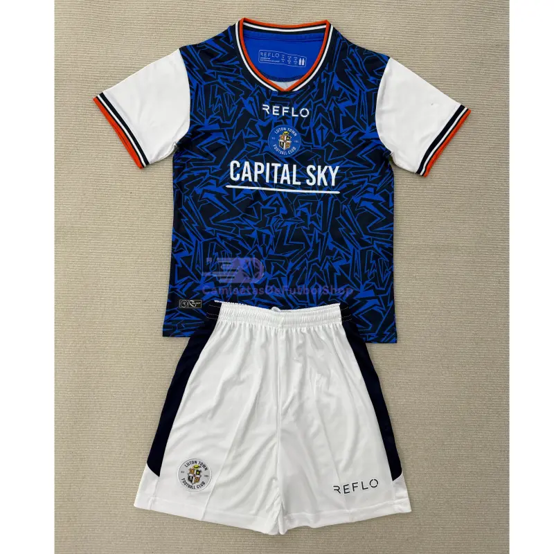 Camiseta Luton Town 2025/2026 2ª Equipación Azul/Blanco Niño Kit