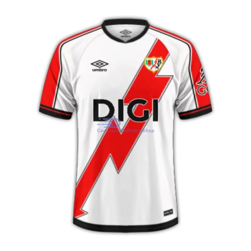 Camiseta Rayo Vallecano 2025/2026 1ª Equipación Blanco/Rojo con Parche La Liga