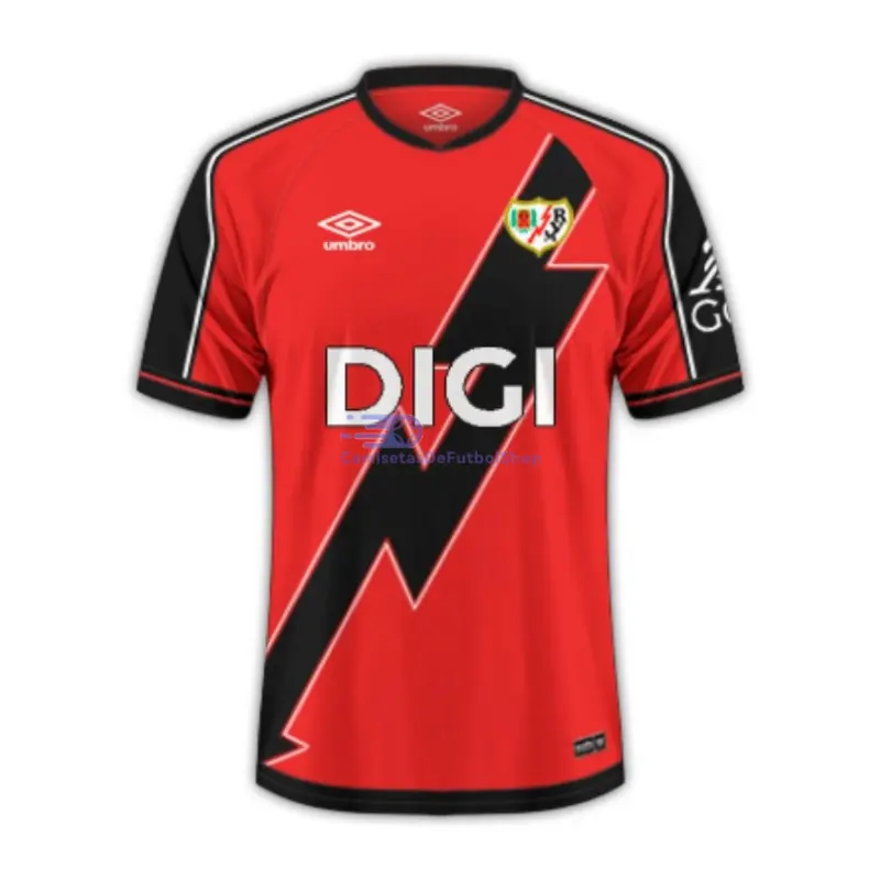 Camiseta Rayo Vallecano 2025/2026 2ª Equipación Rojo/Negro con Parche La Liga