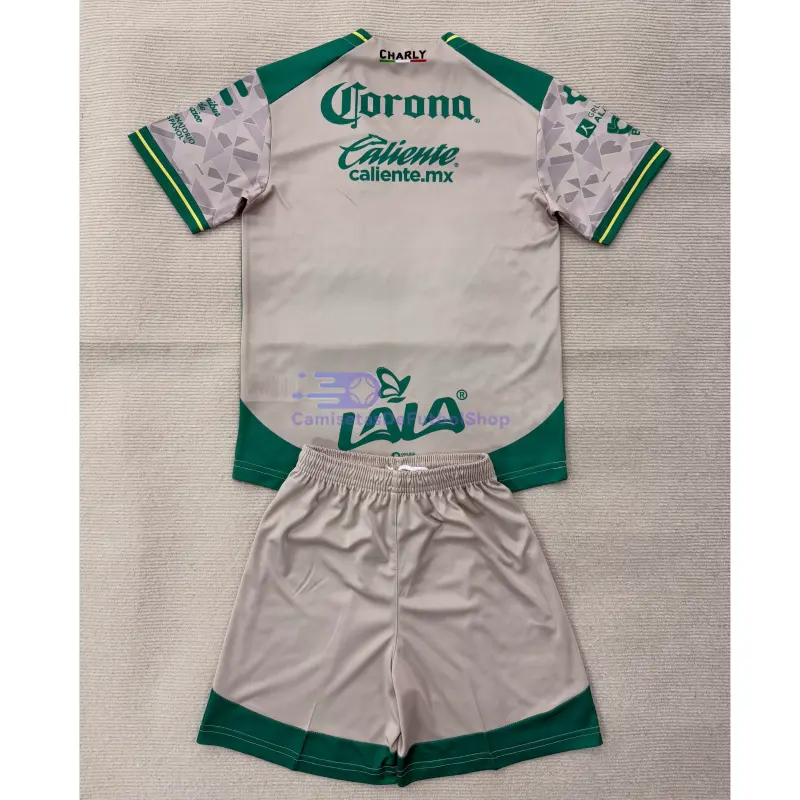 Camiseta Santos Laguna 2025/2026 2ª Equipación Blanco/Verde Niño Kit