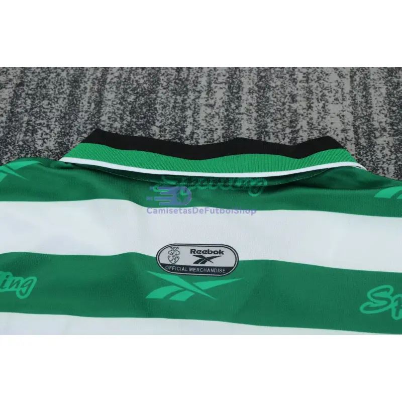 Camiseta Sporting Lisboa 1999/00 1ª Equipación Retro Verde/Blanco Niño Kit