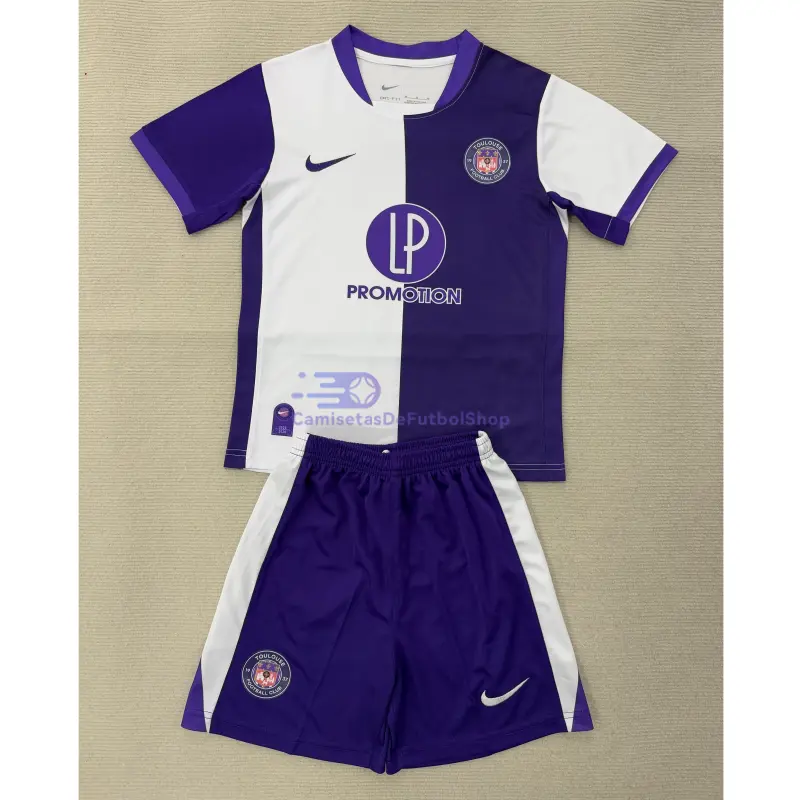 Camiseta Toulouse FC 2025/2026 1ª Equipación Morado/Blanco Niño Kit