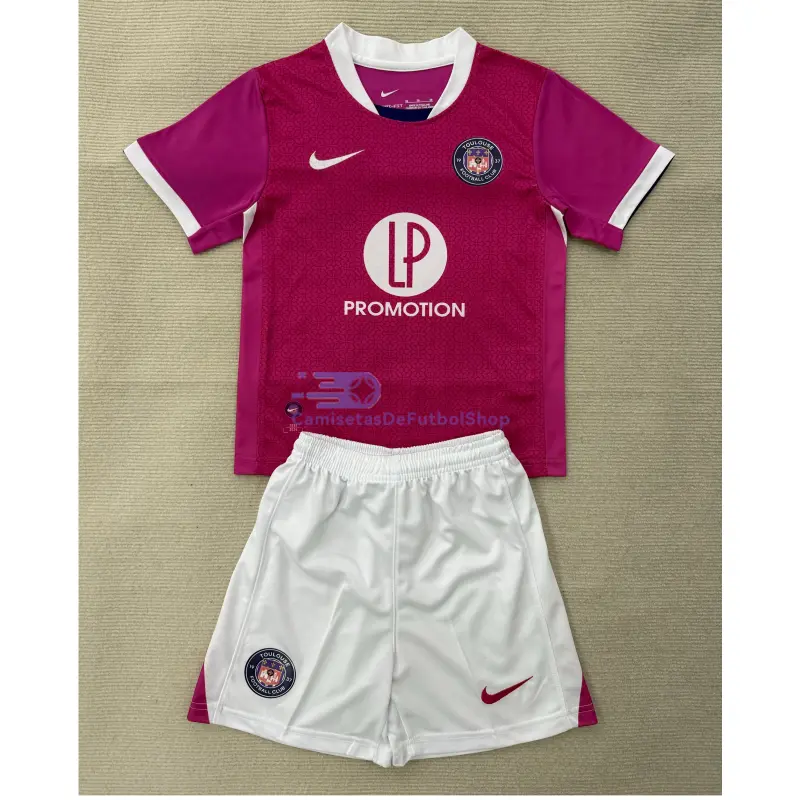 Camiseta Toulouse FC 2025/2026 2ª Equipación Rosa Niño Kit