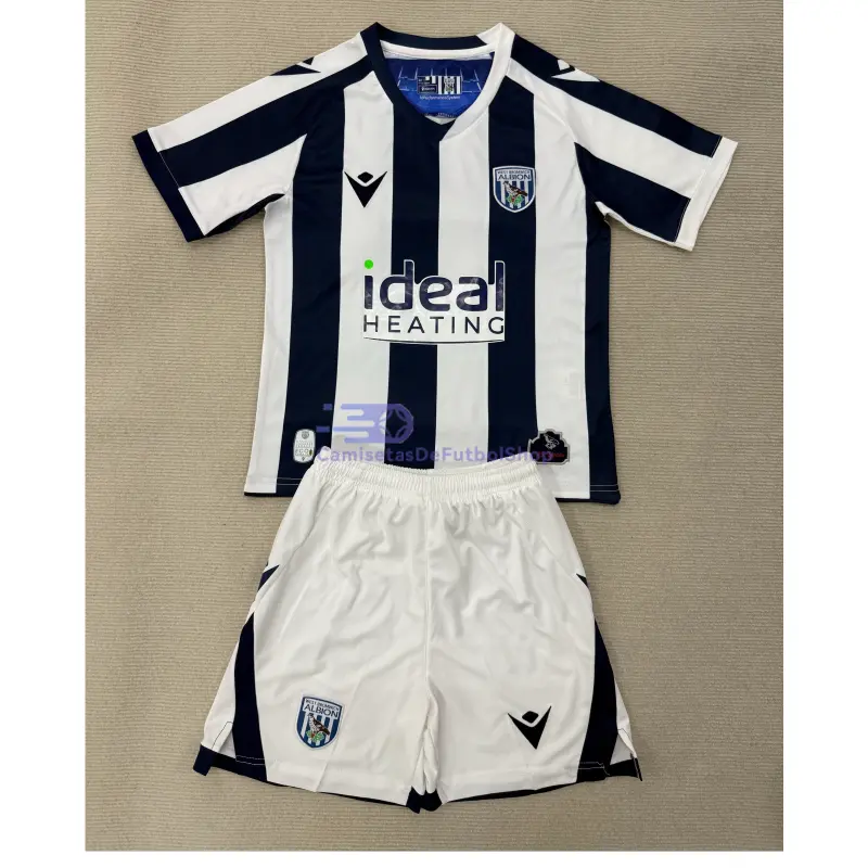 Camiseta West Bromwich Albion 2025/2026 1ª Equipación Azul/Blanco Niño Kit