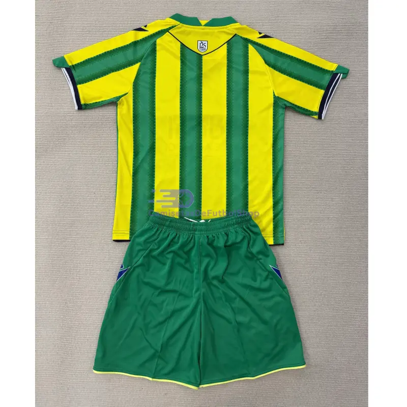Camiseta West Bromwich Albion 2025/2026 2ª Equipación Verde/Amarillo Niño Kit