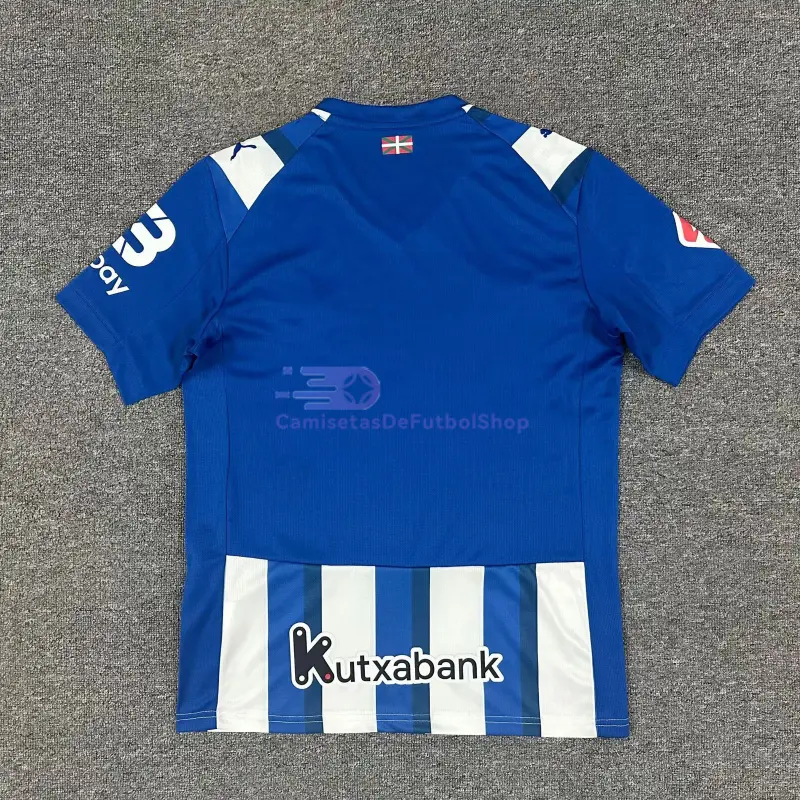 Camiseta Alavés 2025/2026 1ª Equipación Azul/Blanco con Parche La Liga