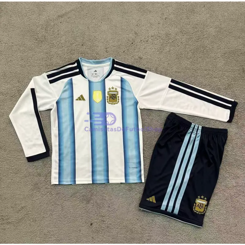 Camiseta Argentina 2026 1ª Equipación Mundial ML Azul/Blanco Niño Kit