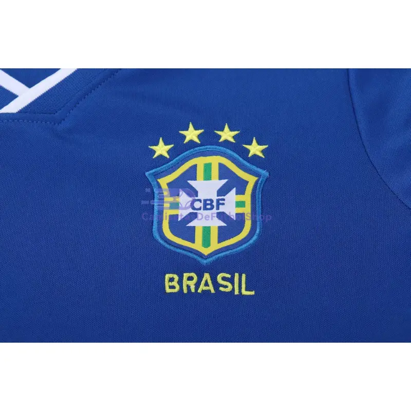 Camiseta Brasil 1997 2ª Equipación Retro Azul Niño Kit