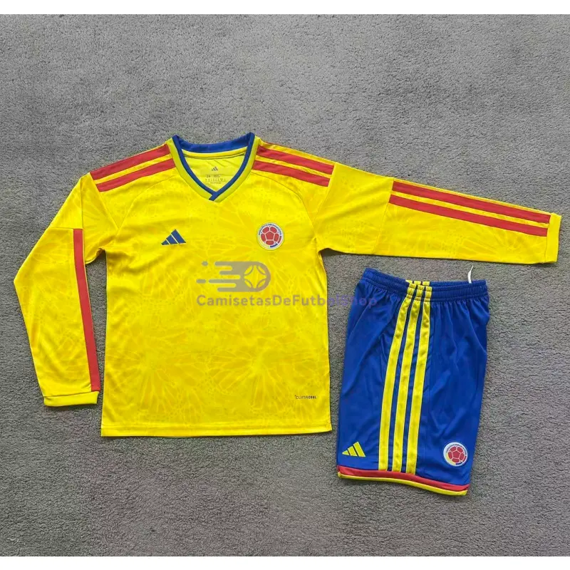 Camiseta Colombia 2026 1ª Equipación Mundial ML Amarillo Niño Kit