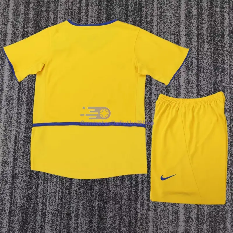 Camiseta Inter de Milan 2002/03 3ª Equipación Retro Amarillo Niño Kit