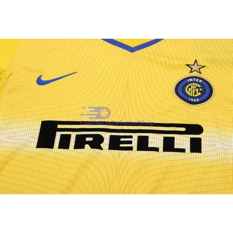 Camiseta Inter de Milan 2002/03 3ª Equipación Retro Amarillo Niño Kit