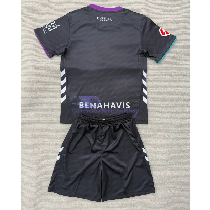 Camiseta Málaga CF 2025/2026 2ª Equipación Negro con Parche La Liga