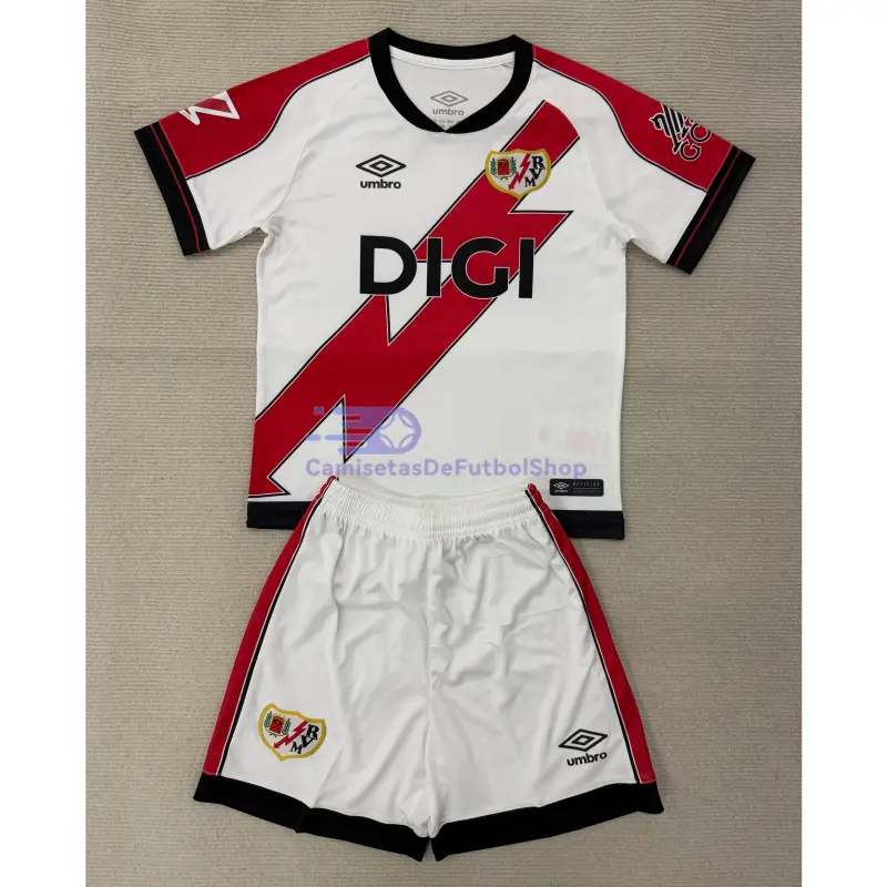 Camiseta Rayo Vallecano 2025/2026 1ª Equipación Blanco/Rojo con Parche La Liga