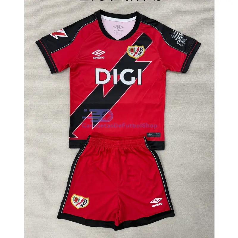 Camiseta Rayo Vallecano 2025/2026 2ª Equipación Rojo/Negro con Parche La Liga