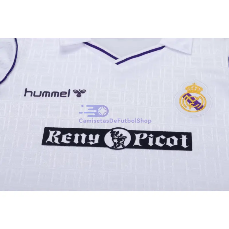 Camiseta Real Madrid 1988/90 1ª Equipación Retro Blanco Niño Kit