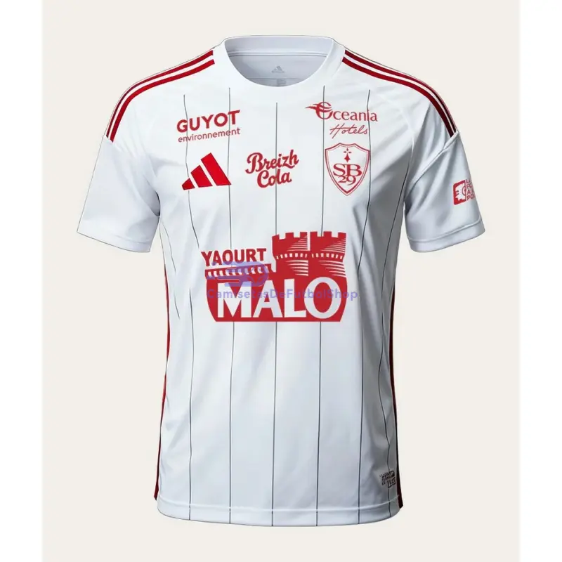 Camiseta Stade Brestois 2025/2026 2ª Equipación Blanco