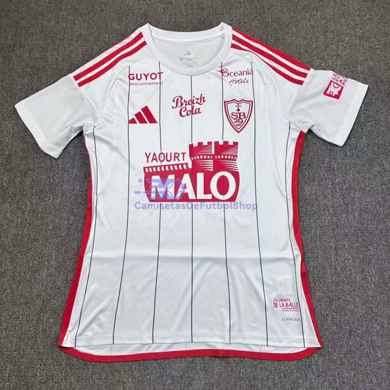 Camiseta Stade Brestois 2025/2026 2ª Equipación Blanco