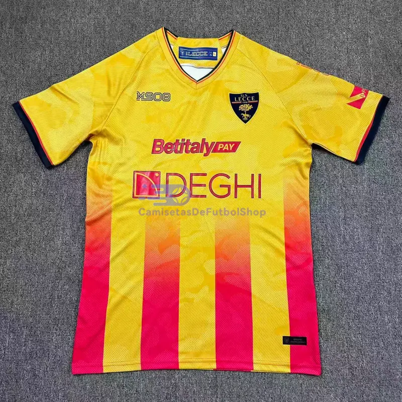 Camiseta US Lecce 2025/2026 1ª Equipación Amarillo/Rojo