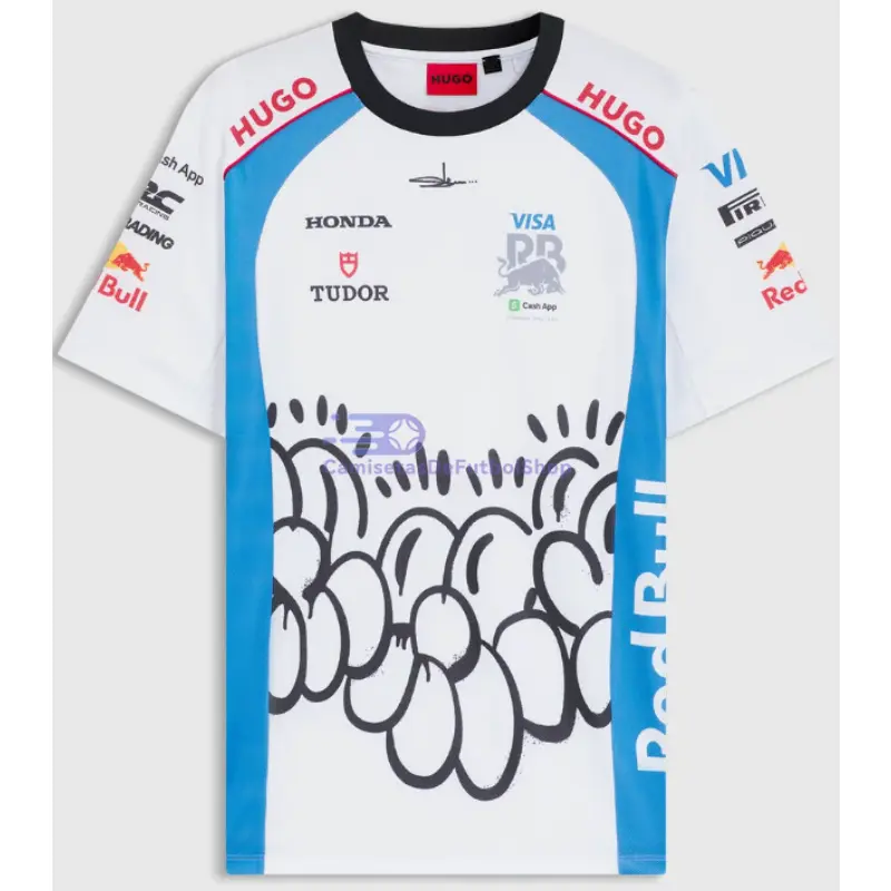 Camiseta Visa Cash App Racing Bulls Silverstone GP 2025 Blanco