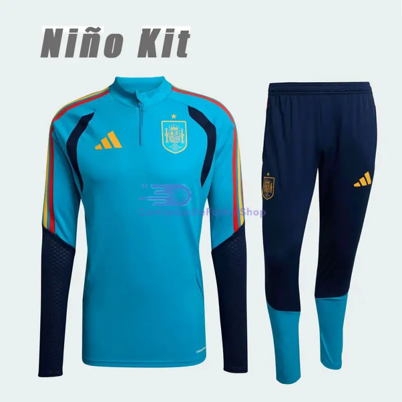 Sudadera De Entrenamiento España 2026 Niño Kit Azul