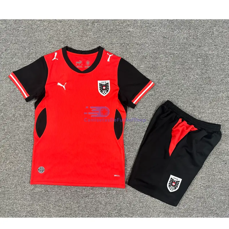 Camiseta Austria 2026 1ª Equipación Mundial Rojo Niño Kit