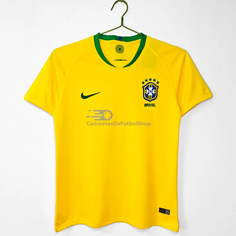 Camiseta Brasil 2018 1ª Equipación Retro Amarillo