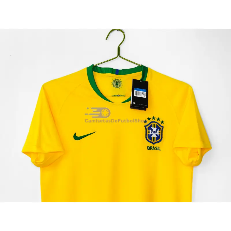 Camiseta Brasil 2018 1ª Equipación Retro Amarillo