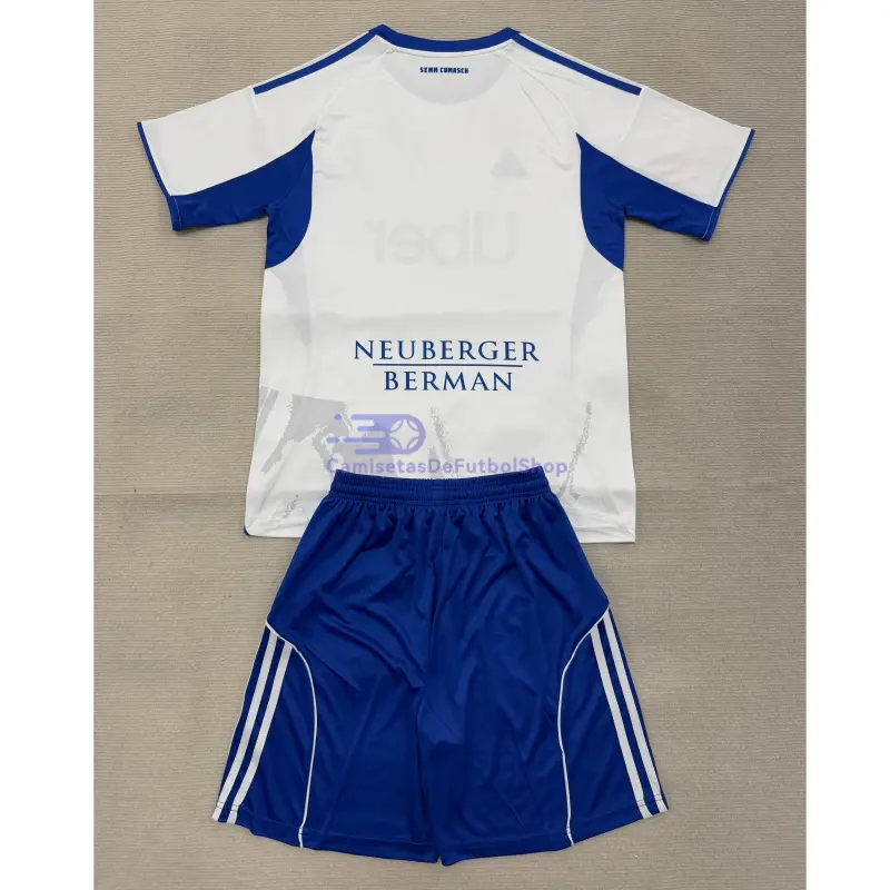 Camiseta Como 1907 2025/2026 2ª Equipación Blanco/Azul Niño Kit