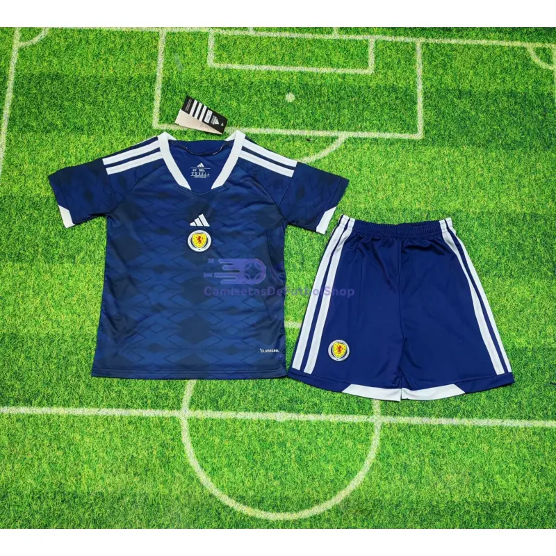 Camiseta Escocia 2026 1ª Equipación Mundial Azul Niño Kit