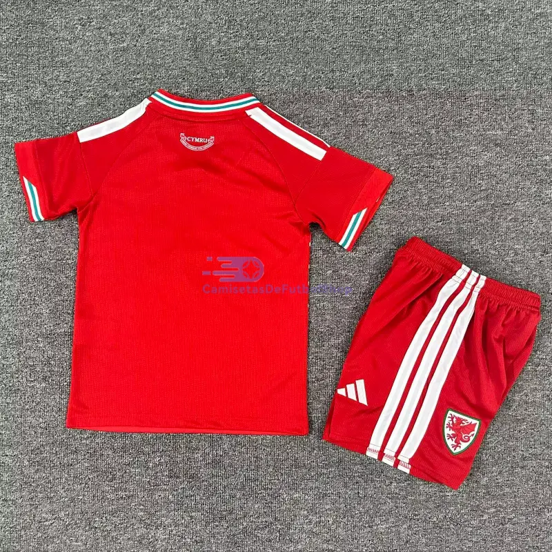 Camiseta Gales 2026 1ª Equipación Mundial Rojo Niño Kit