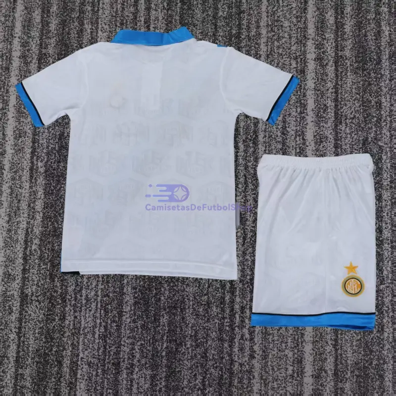 Camiseta Inter de Milan 1994/95 2ª Equipación Retro Blanco/Azul Niño Kit