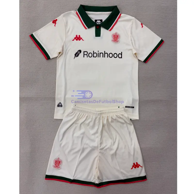 Camiseta OCG Nice 2025/2026 2ª Equipación Blanco Niño Kit
