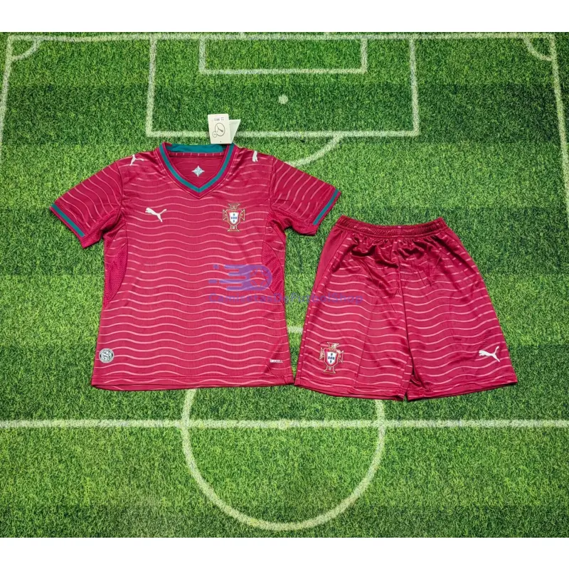 Camiseta Portugal 2026 1ª Equipación Mundial Rojo Niño Kit