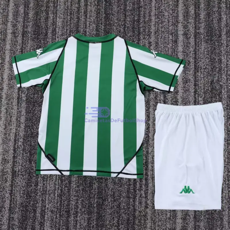 Camiseta Real Betis 2003/04 1ª Equipación Retro Verde/Blanco Niño Kit