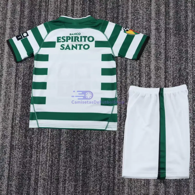 Camiseta Sporting Lisboa 2003/04 1ª Equipación Retro Verde/Blanco Niño Kit