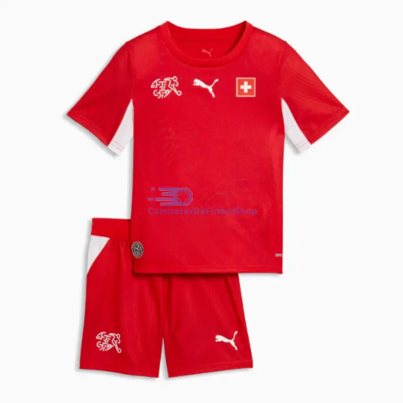 Camiseta Suiza 2026 1ª Equipación Mundial Rojo Niño Kit