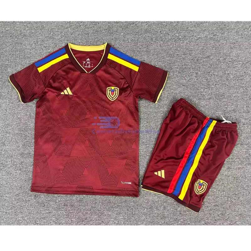 Camiseta Venezuela 2026 1ª Equipación Mundial Rojo Oscuro Niño Kit