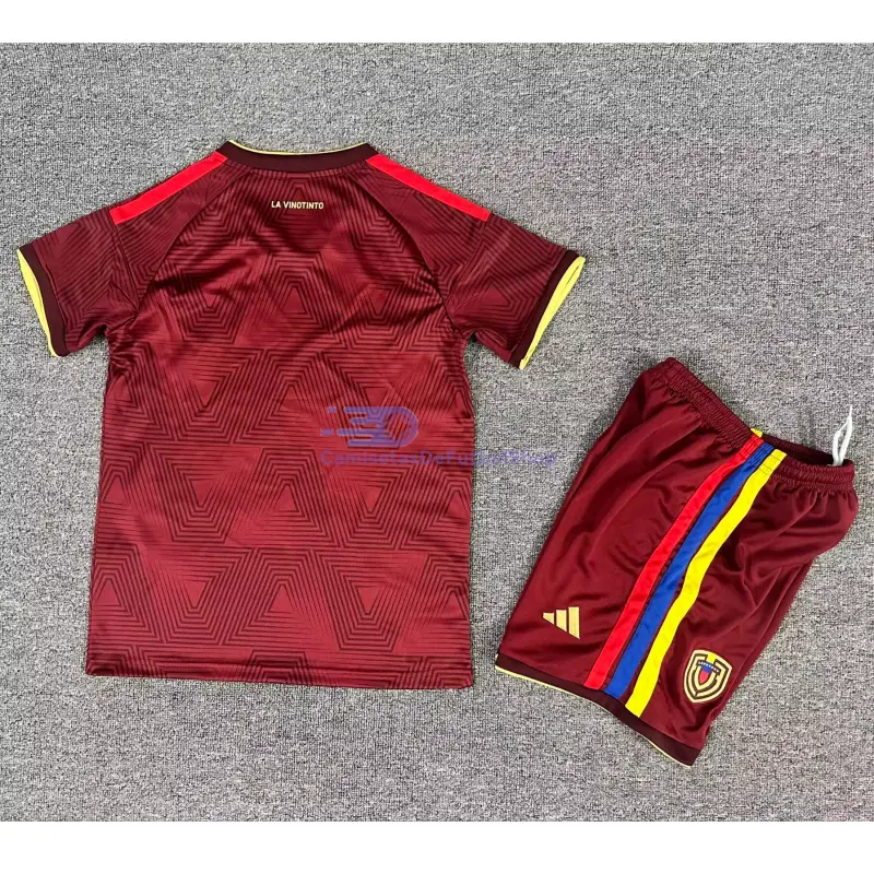 Camiseta Venezuela 2026 1ª Equipación Mundial Rojo Oscuro Niño Kit