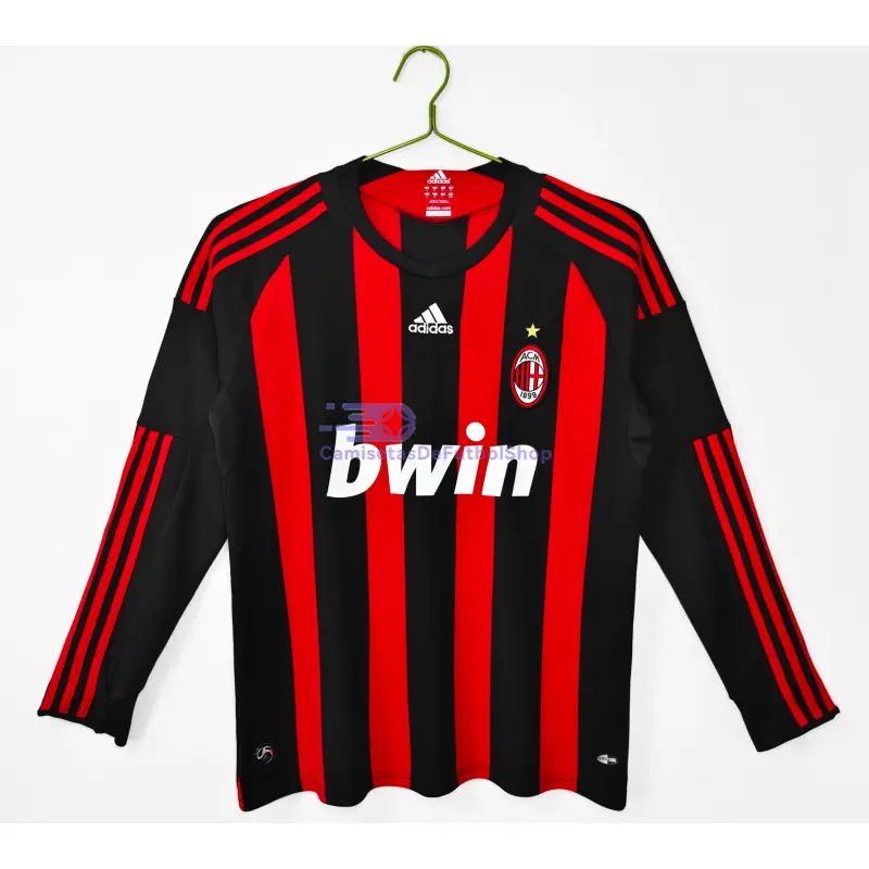 Camiseta AC Milan 2008/09 1ª Equipación Retro ML Rojo/Negro